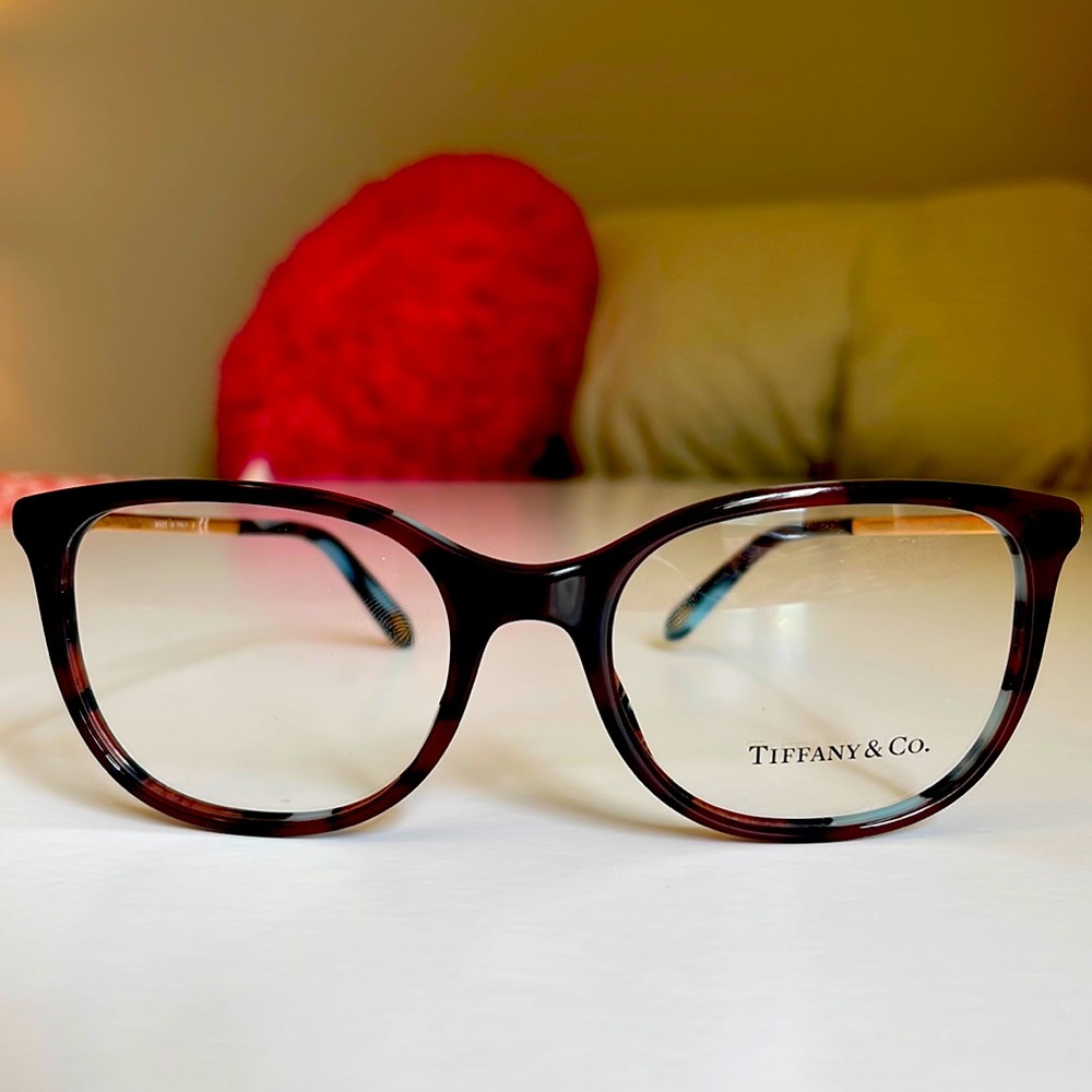 Tiffany & Co. eyeglasses TF2149 in burgandy with marbled underlay 53/18/140